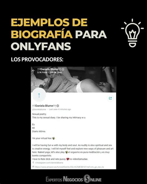 que poner en la biografía de onlyfans|Descubre las mejores ideas para destacar en tu。